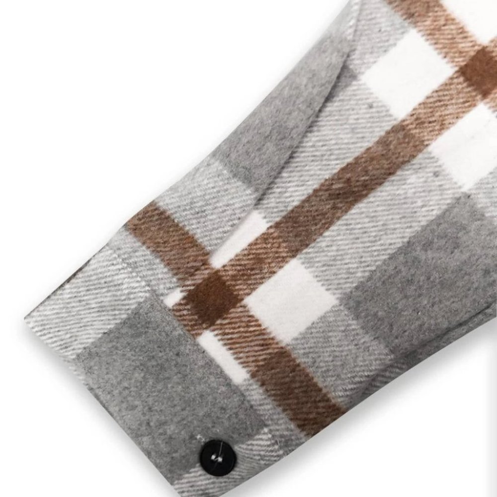 Casual Plaid Print Button front Shacket Jacket - Picture 4 of 4
